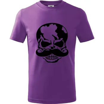 Mustache lebka - Tričko dětské bavlněné - 122 cm/6 let ( Fialová )
