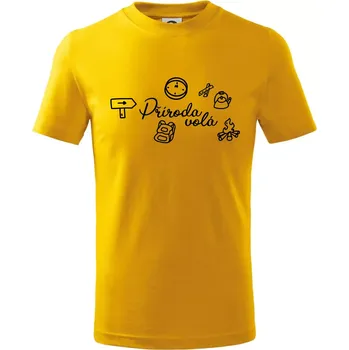 Chlapecké tričko Ikony - příroda volá - Tričko dětské bavlněné - 98 cm / 2 roky ( Žlutá )
