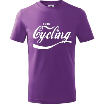 Chlapecké tričko Enjoy Cycling - Tričko dětské bavlněné - 98 cm / 2 roky ( Fialová )