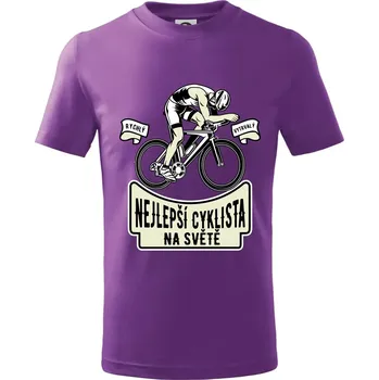 Nejlepší cyklista na světě - Tričko dětské bavlněné - 98 cm / 2 roky ( Fialová )