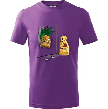 Pizza hawai - Tričko dětské bavlněné - 146 cm/10 let ( Fialová )