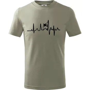 EKG horolezec - Tričko dětské bavlněné - 98 cm / 2 roky ( Light khaki )