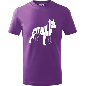 Pit Bull Teriér - Tričko dětské bavlněné - 146 cm/10 let ( Fialová )