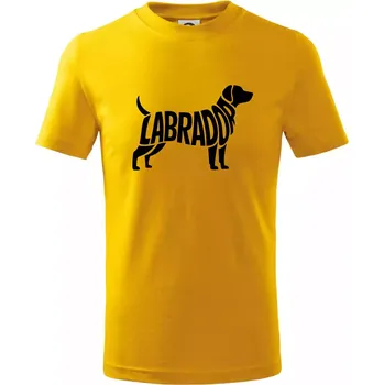 Chlapecké tričko Labrador nápis v těle - Tričko dětské bavlněné - 98 cm / 2 roky ( Žlutá )