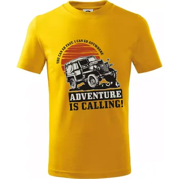 Chlapecké tričko Adventure is calling 4x4 - Tričko dětské bavlněné - 98 cm / 2 roky ( Žlutá )