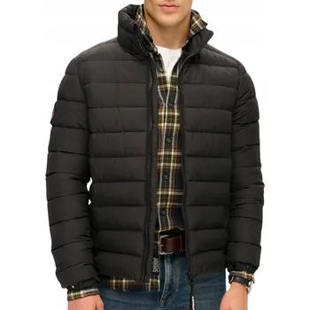 Moto bunda Superdry Fuji Prošívaná Bunda s Výšivkou Černá Pánská XL