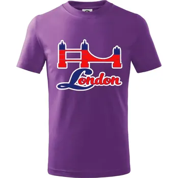 London most - Tričko dětské bavlněné - 146 cm/10 let ( Fialová )