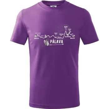 Profil kopců - Kolem Pálavy - Tričko dětské bavlněné - 158 cm/12 let ( Fialová )