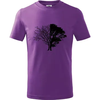 Life And Death tree - Tričko dětské bavlněné - 104-110cm / 3-4 roky ( Fialová )