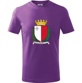 Malta - statní znak - Tričko dětské bavlněné - 122 cm/6 let ( Fialová )