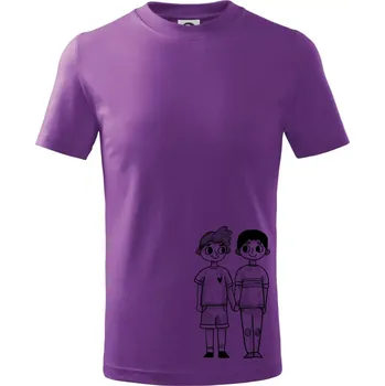 Gay pár - Tričko dětské bavlněné - 146 cm/10 let ( Fialová )