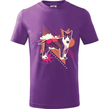 Pes abstrakce fialový - Tričko dětské bavlněné - 98 cm / 2 roky ( Fialová )