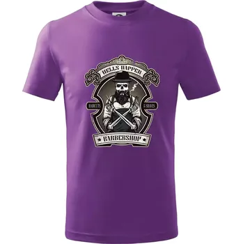 Barbershop nůžky - Tričko dětské bavlněné - 104-110cm / 3-4 roky ( Fialová )