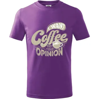 Coffee opinion - Tričko dětské bavlněné - 146 cm/10 let ( Fialová )