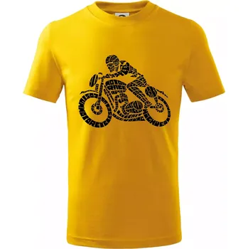 Chlapecké tričko Motorkář nápisy - Tričko dětské bavlněné - 104-110cm / 3-4 roky ( Žlutá )