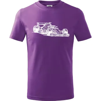 Formule v závodě - Tričko dětské bavlněné - 122 cm/6 let ( Fialová )