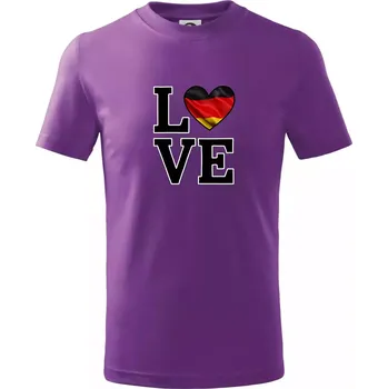 Love Německá vlajka - Tričko dětské bavlněné - 134 cm/8 let ( Fialová )