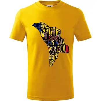 Mapy - názvy měst - Polsko - Tričko dětské bavlněné - 98 cm / 2 roky ( Žlutá )