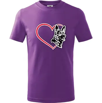 Německý ovčák v srdci - Tričko dětské bavlněné - 98 cm / 2 roky ( Fialová )