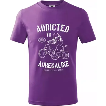 Addicted To Adrenaline - Tričko dětské bavlněné - 146 cm/10 let ( Fialová )