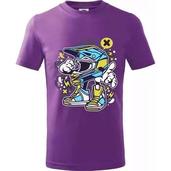 Chlapecké tričko Motohelmátor - Tričko dětské bavlněné - 122 cm/6 let ( Fialová )