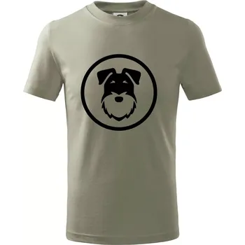 Knírač v kolečku velký - Tričko dětské bavlněné - 98 cm / 2 roky ( Light khaki )