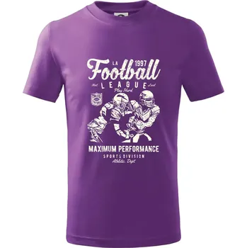 Football League plakát - Tričko dětské bavlněné - 104-110cm / 3-4 roky ( Fialová )
