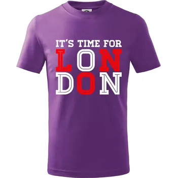 Its time for LONDON - Tričko dětské bavlněné - 158 cm/12 let ( Fialová )