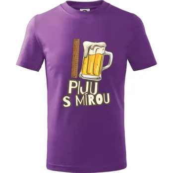 Piju s mírou - Tričko dětské bavlněné - 122 cm/6 let ( Fialová )