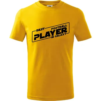 Chlapecké tričko Best football player in galaxy - Tričko dětské bavlněné - 134 cm/8 let ( Žlutá )