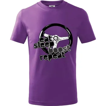 Eat Sleep Boost repeat - Tričko dětské bavlněné - 134 cm/8 let ( Fialová )