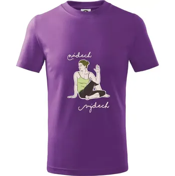Chlapecké tričko Yoga nádech výdech (Radek Pilař ART) - Tričko dětské bavlněné - 98 cm / 2 roky ( Fialová )