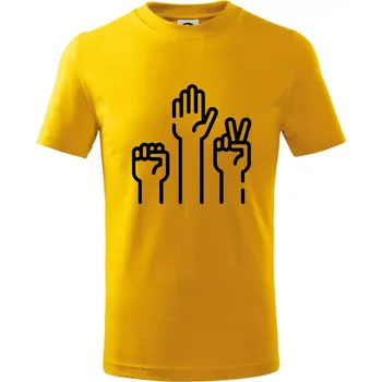 Chlapecké tričko Kamen nůžky papír ikony - Tričko dětské bavlněné - 98 cm / 2 roky ( Žlutá )