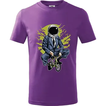 Bike To The Moon - Tričko dětské bavlněné - 98 cm / 2 roky ( Fialová )