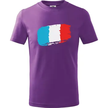 Francouzská vlajka - Tričko dětské bavlněné - 98 cm / 2 roky ( Fialová )
