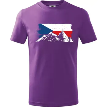 České hory - Tričko dětské bavlněné - 158 cm/12 let ( Fialová )