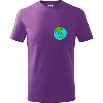 Planeta na prsu - Austrálie - Tričko dětské bavlněné - 122 cm/6 let ( Fialová )