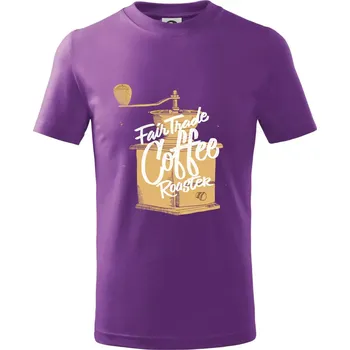 Kafemlýnek - Tričko dětské bavlněné - 134 cm/8 let ( Fialová )