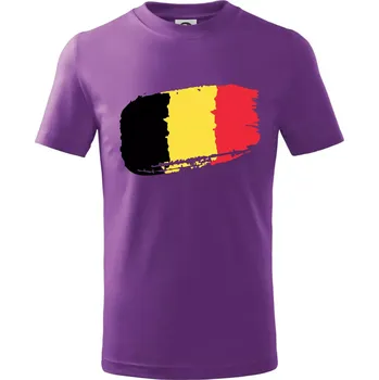 Belgie vlajka - Tričko dětské bavlněné - 134 cm/8 let ( Fialová )