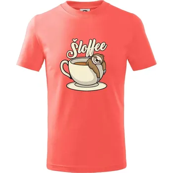 Chlapecké tričko Šloffee - káva - Tričko dětské bavlněné - 98 cm / 2 roky ( Korálová )