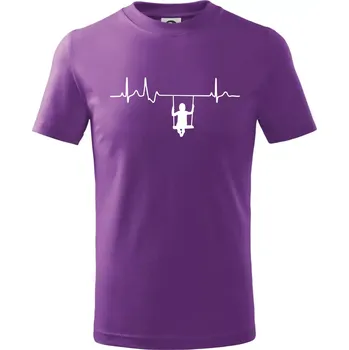 EKG houpačka - Tričko dětské bavlněné - 158 cm/12 let ( Fialová )