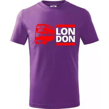LON DON BUS - Tričko dětské bavlněné - 158 cm/12 let ( Fialová )