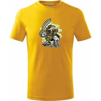 Chlapecké tričko Nebojácňák potapěč - Tričko dětské bavlněné - 98 cm / 2 roky ( Žlutá )