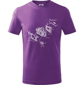 Chlapecké oblečení Nákres Digitální fotoaparát - Tričko dětské bavlněné - 122 cm/6 let ( Fialová )