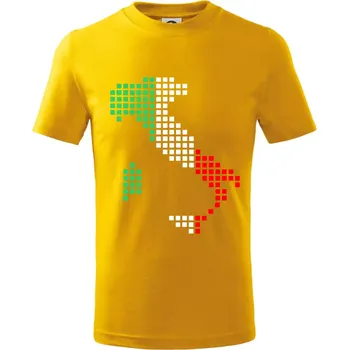 Chlapecké tričko Itálie obrys vlajka - Tričko dětské bavlněné - 134 cm/8 let ( Žlutá )