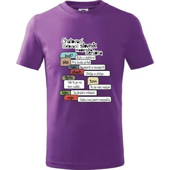 Chlapecké oblečení Chatovací slovník moderního seniora (Běžící češtinář) - Tričko dětské bavlněné - 146 cm/10 let ( Fialová )