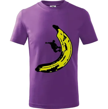 Skateboardista na banánu - Tričko dětské bavlněné - 158 cm/12 let ( Fialová )