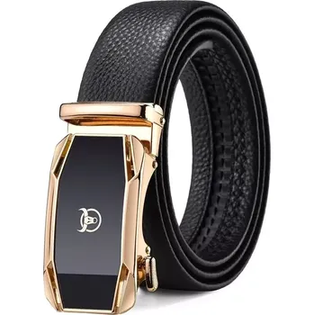 Opasek Bullcaptain pánský kožený opasek automat Bekoman Zlatý - Model Běžné balení, Délka 115 cm