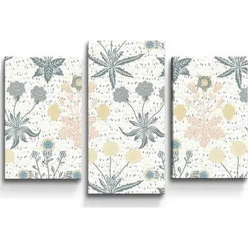 Obraz Sablio Obraz - 3-dílný Šedé květiny - 75x50 cm
