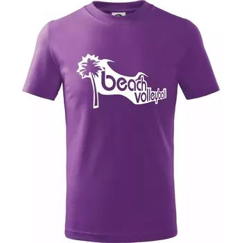 Beach volleyball obrys - Tričko dětské bavlněné - 134 cm/8 let ( Fialová )